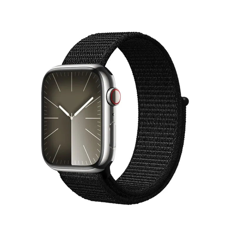 Crong Nylon Reflex – sportinis dirželis Apple Watch 38/40/41/42 mm (juodas)
