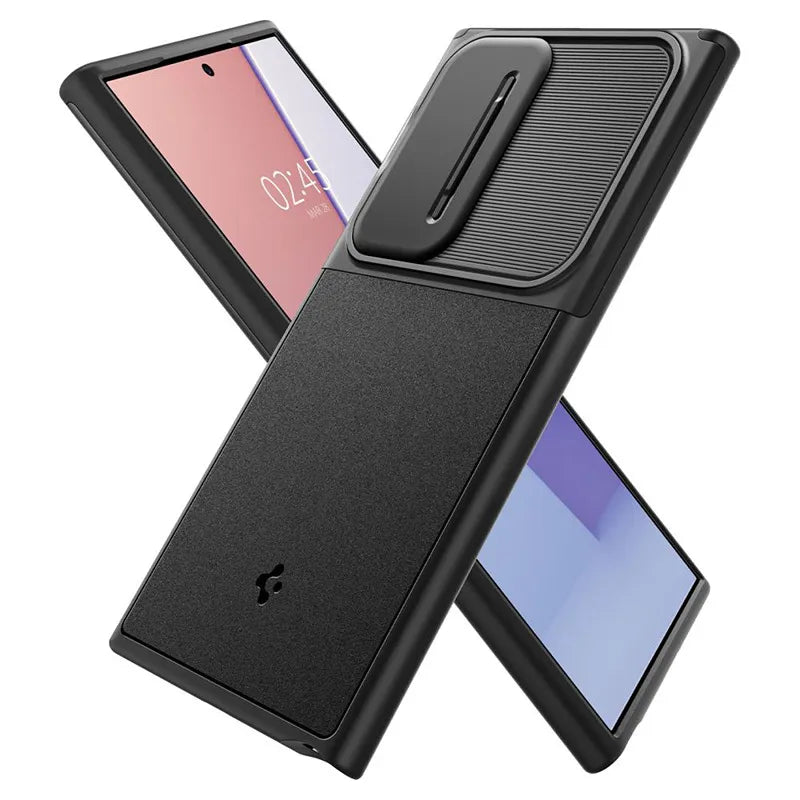 Spigen Optik Armor - Dėklas Samsung Galaxy S24 Ultra telefonui (Juodas)