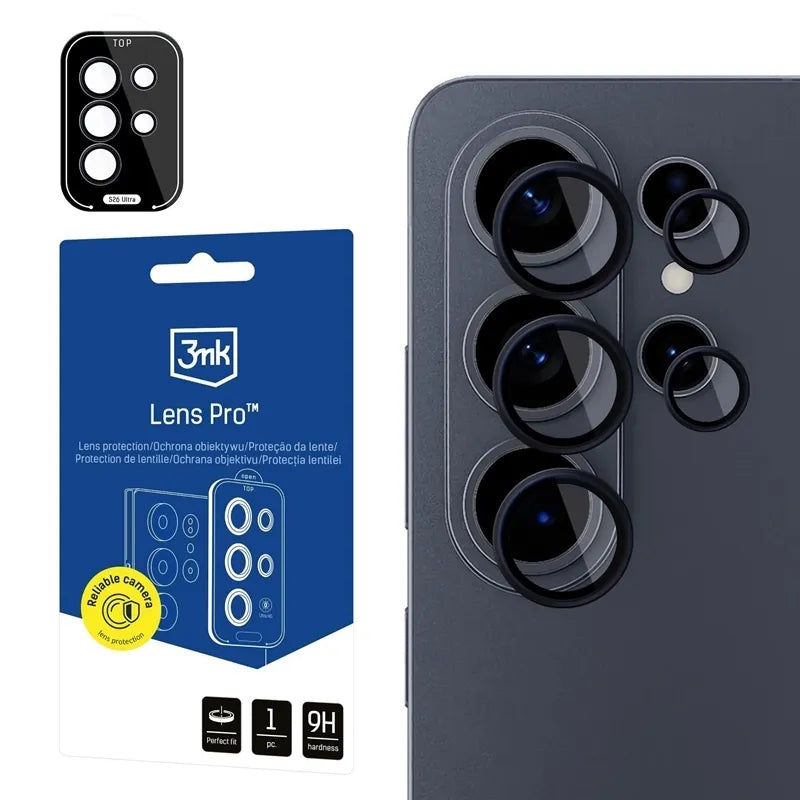 3mk Lens Protection Pro – stiklas Samsung Galaxy S26 Ultra fotoaparato objektyvui (juodas)