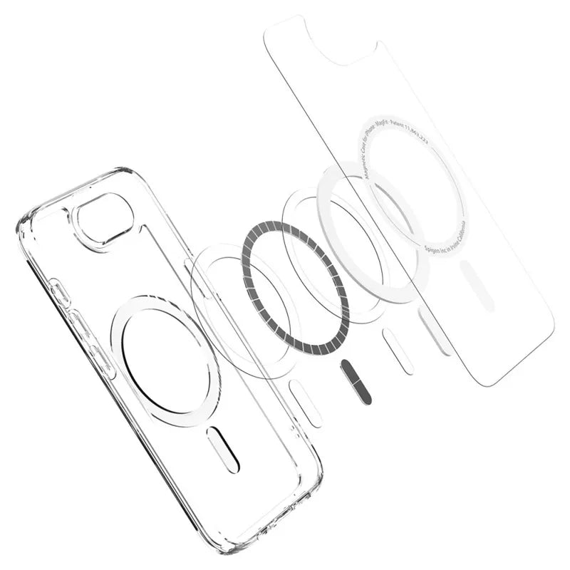 Spigen Ultra Hybrid Mag MagSafe – dėklas iPhone 17e / 16e (Baltas)