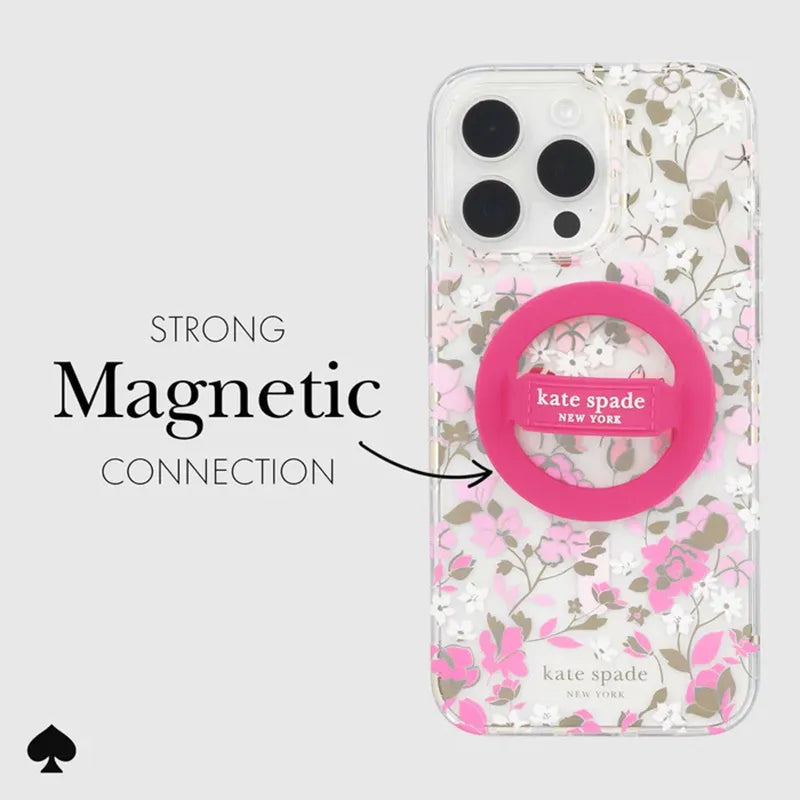 Kate Spade New York Magnetic Loop Grip – MagSafe piršto laikiklis (Pom Pom Pink)