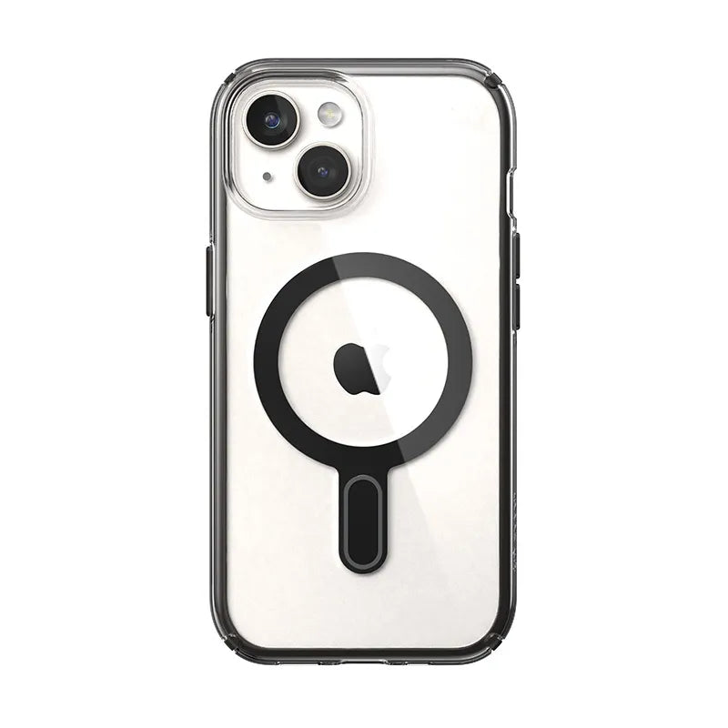 Speck Presidio Perfect-Clear ClickLock & MagSafe dėklas - iPhone 17e / 16e / 15 / 14 / 13 (skaidrus / matinis juodas / pilkas)