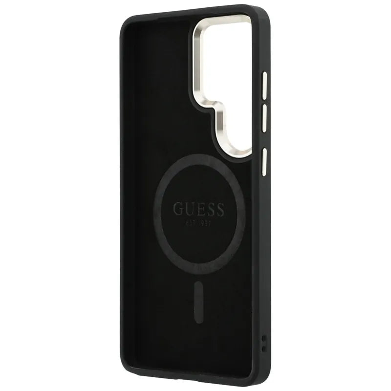 Guess 4G Embossed Ring MagSafe – Samsung Galaxy S26 Ultra dėklas (rožinis)