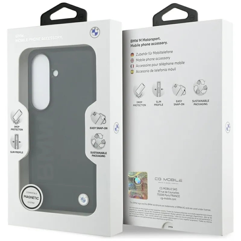 BMW Leather Hot Stamp MagSafe – Samsung Galaxy S26+ dėklas (juodas)