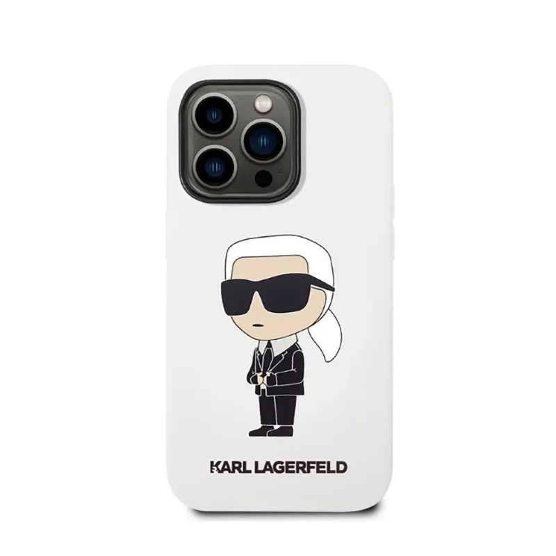 Karl Lagerfeld Silicone NFT Ikonik – dėklas iPhone 14 Pro Max (baltas)