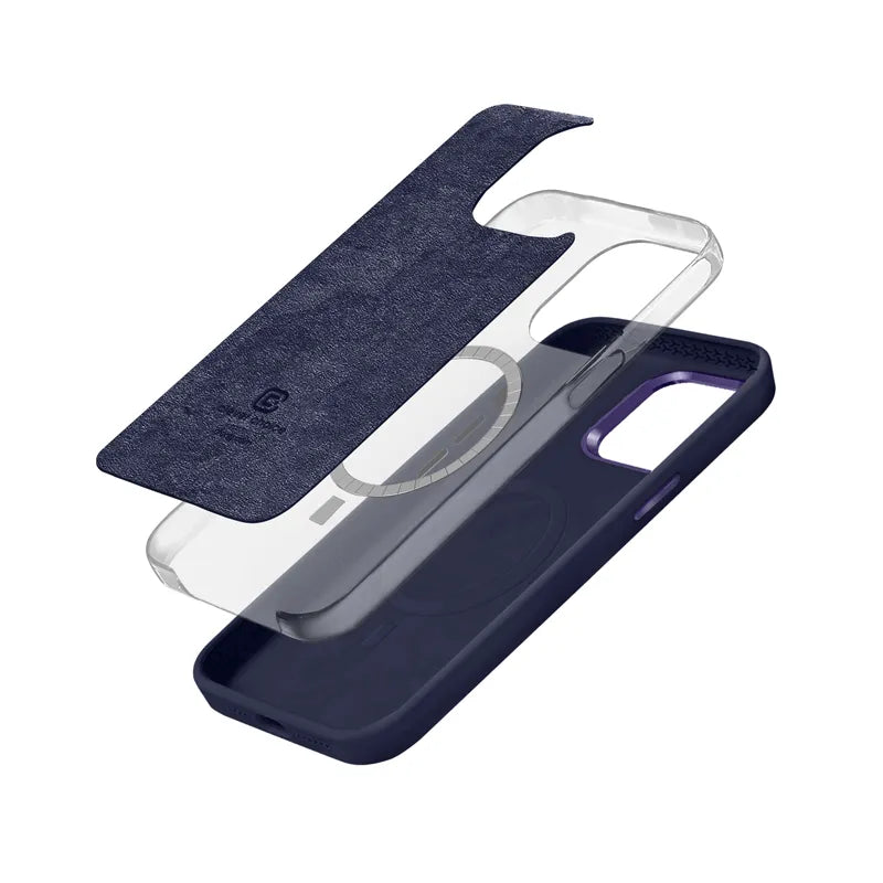 Crong Color Cover LUX Magnetic - iPhone 15 Pro MagSafe dėklas (tamsiai mėlynas)