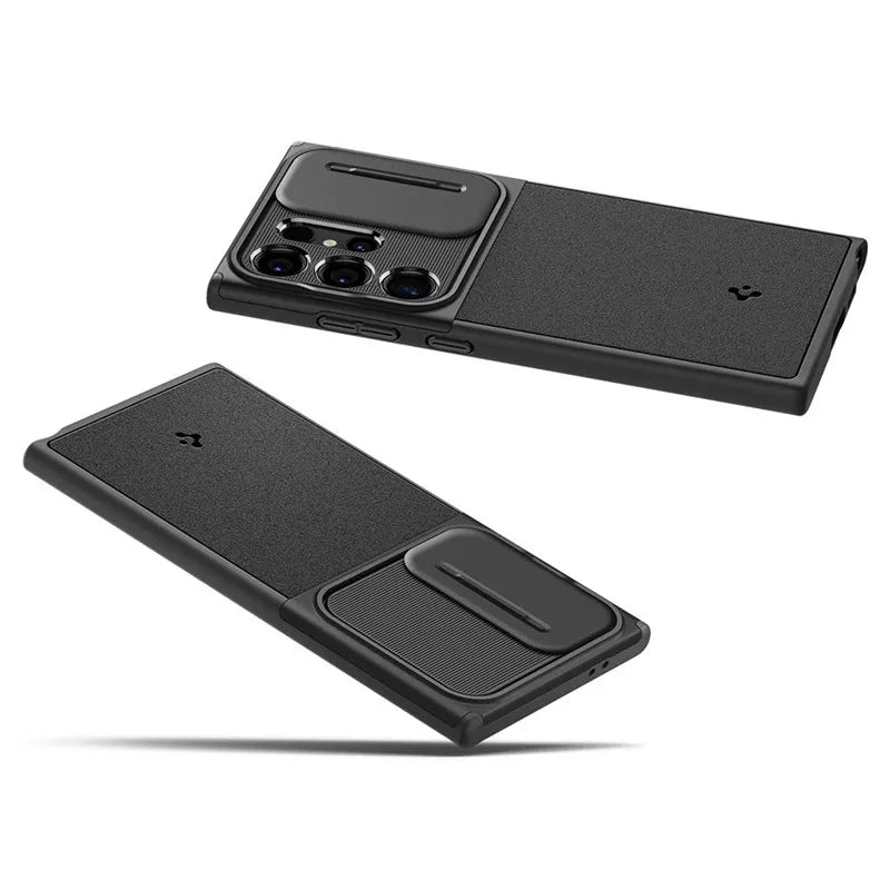 Spigen Optik Armor - Dėklas Samsung Galaxy S24 Ultra telefonui (Juodas)