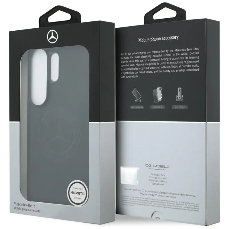 Mercedes Vintage Logo MagSafe – Samsung Galaxy S26 Ultra dėklas (juodas)