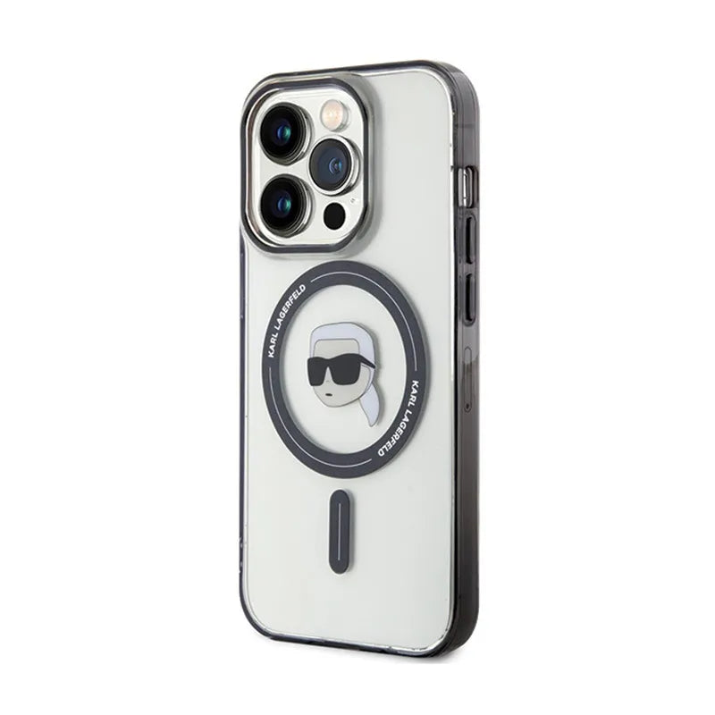 Karl Lagerfeld IML Karl Head MagSafe – dėklas iPhone 15 Pro Max (skaidrus)