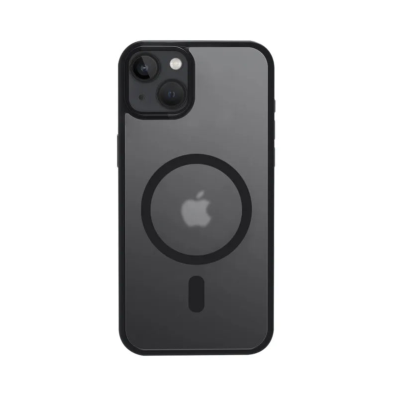 Crong Hybrid Frost MAG Cover – iPhone 15 Plus MagSafe dėklas (juodas)