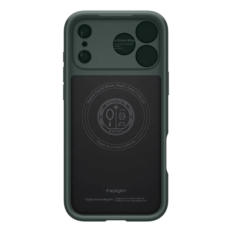Spigen Optik Armor Mag MagSafe – dėklas iPhone 17 Pro (Abyss Green)