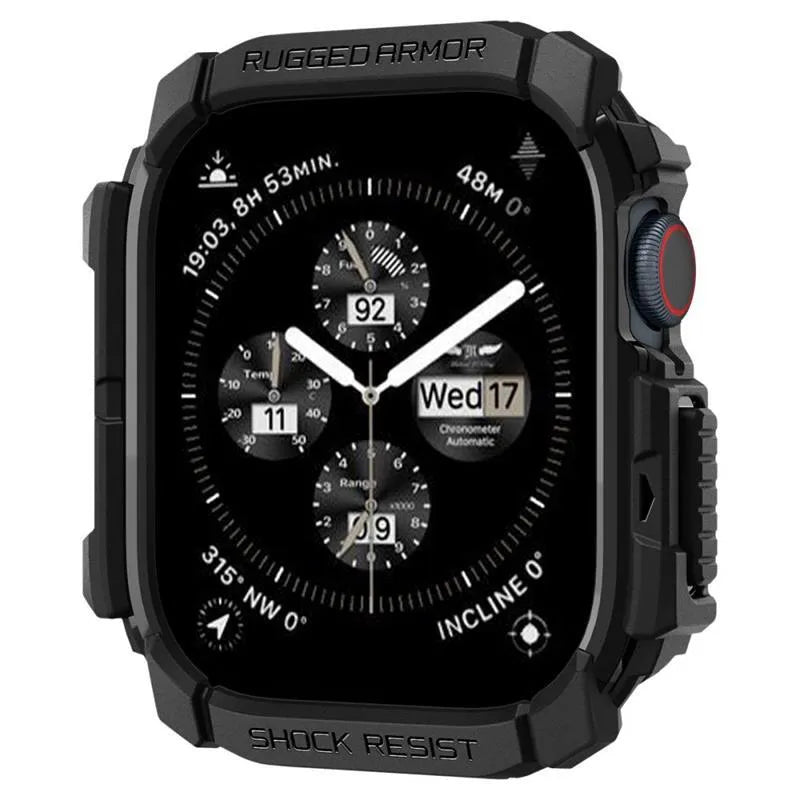 Spigen Rugged Armor – dėklas Apple Watch 10 42 mm (matinė juoda)