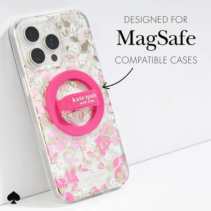 Kate Spade New York Magnetic Loop Grip – MagSafe piršto laikiklis (Pom Pom Pink)
