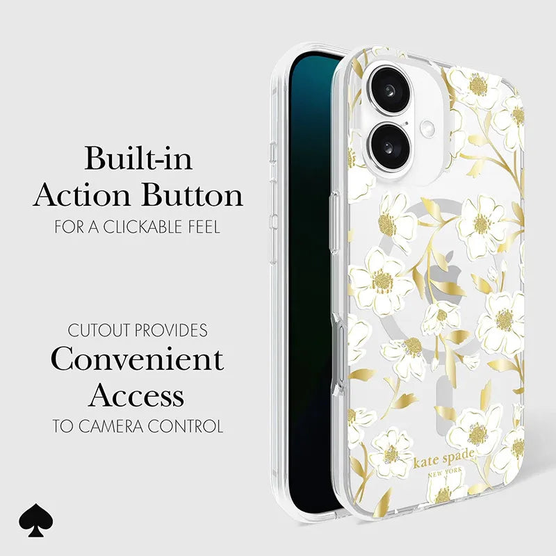 Kate Spade New York Protective Gems MagSafe – dėklas iPhone 16 (Sunshine Floral)