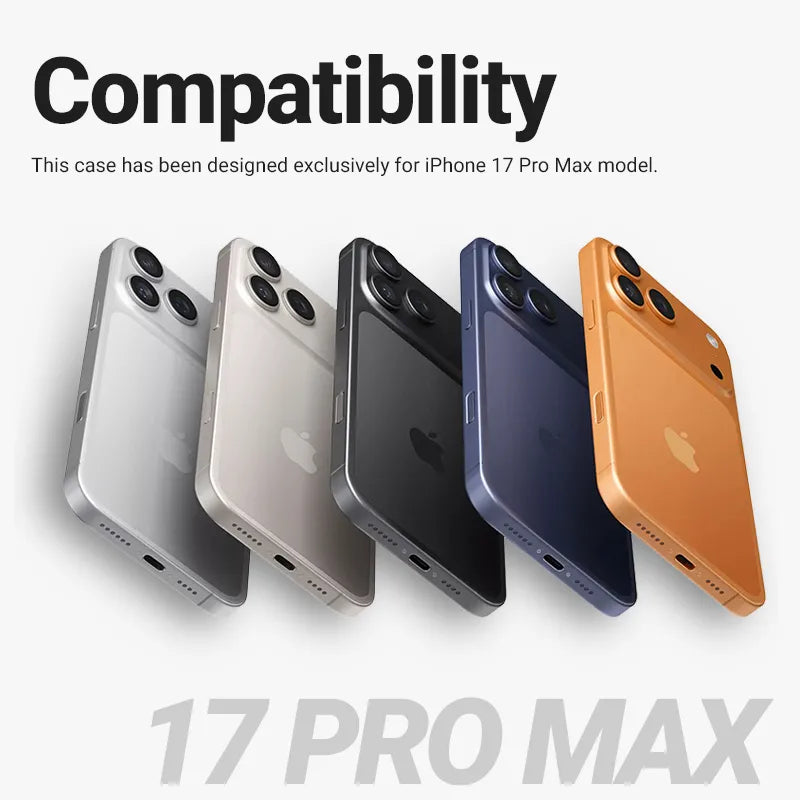 „Crong Hybrid Frost MAG Cover“ – „MagSafe“ dėklas „iPhone 17 Pro Max“ (juodas)