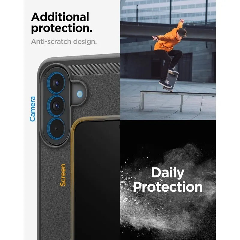 Spigen Rugged Armor – dėklas Samsung Galaxy A57 5G (matinis juodas)