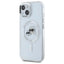 Karl Lagerfeld IML Metal Karl & Choupette Head MagSafe – dėklas iPhone 15 (baltas)