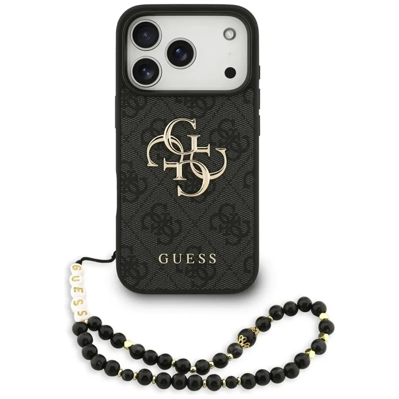 Guess 4G Strap 4G Classic Logo - dėklas iPhone 17 Pro (juodas)