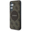 Guess 4G Round Patch Classic Logo MagSafe – dėklas Samsung Galaxy S25+ (rudas)