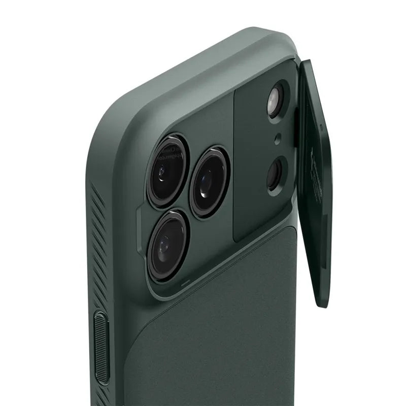 Spigen Optik Armor Mag MagSafe – dėklas iPhone 17 Pro Max (žalias)