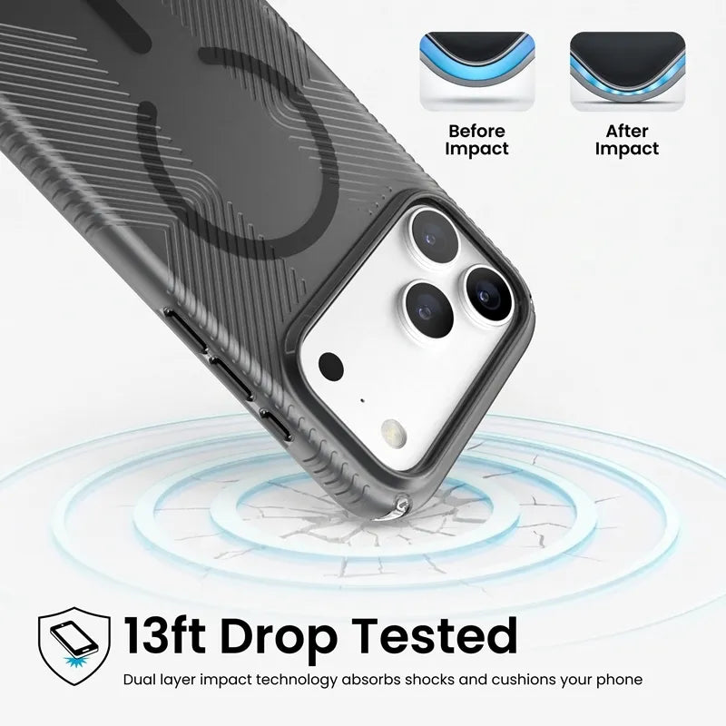 Speck Presidio Lux Grip MagSafe – dėklas, skirtas iPhone 18 Pro Max / 17 Pro Max (Obsidian)