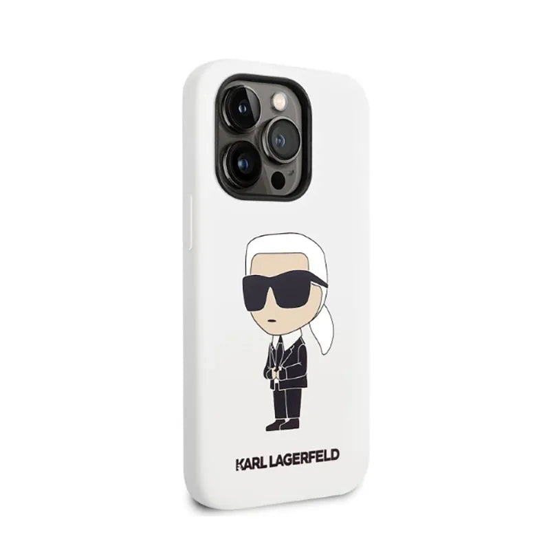 Karl Lagerfeld Silicone NFT Ikonik – dėklas iPhone 14 Pro Max (baltas)
