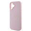 Guess Grained Ring MagSafe – Dėklas iPhone 16 Plus (rožinis)