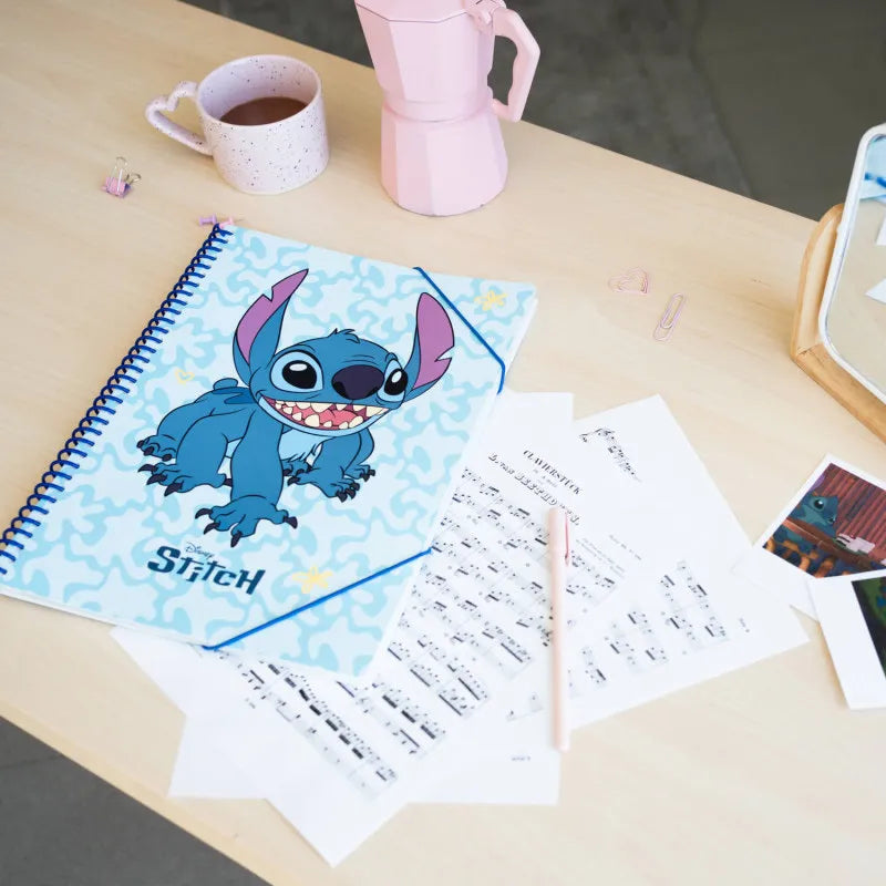Disney Stitch – A4 formato segtuvas su elastine juosta ir 30 skaidrių įmaučių