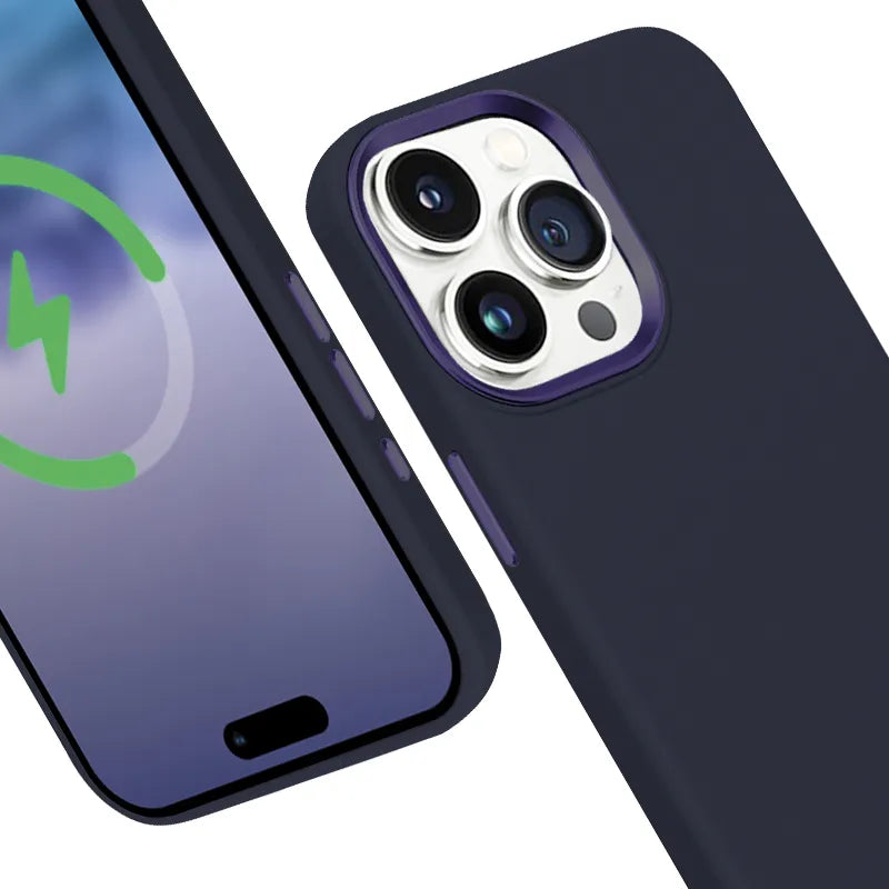 Crong Color Cover LUX Magnetic - iPhone 15 Pro MagSafe dėklas (tamsiai mėlynas)