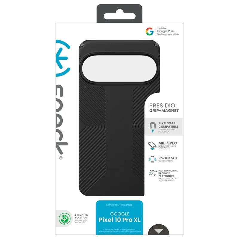 Speck Presidio2 Grip Magnet – dėklas Google Pixel 10 Pro XL (juodas / pilkas)
