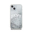 DKNY Liquid Glitter Big Logo – dėklas iPhone 15 / 14 / 13 (baltas)