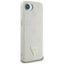 Guess Grained Hot Stamp Peony Triangle Logo MagSafe – dėklas iPhone 16e (smėlio spalvos)