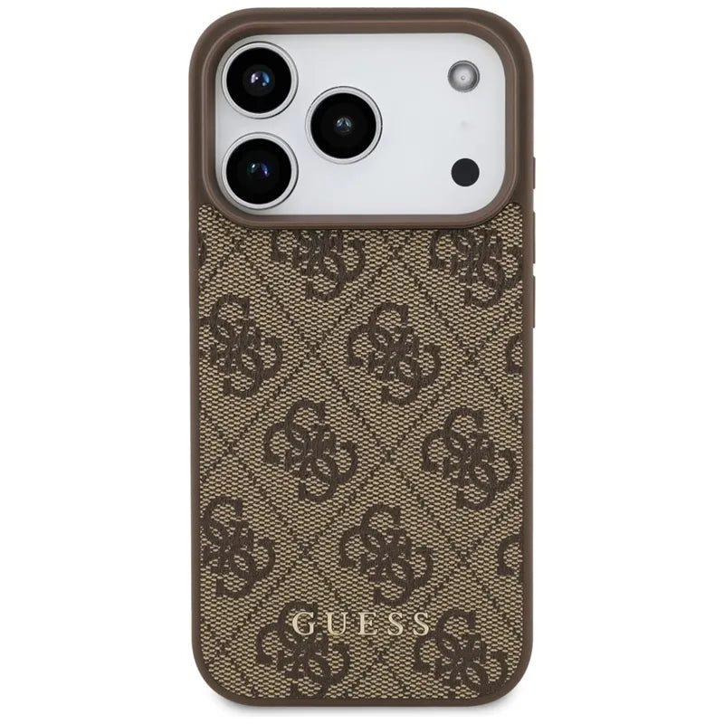 Guess 4G Classic – dėklas iPhone 17 Pro (rudos spalvos)