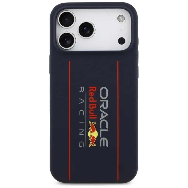 Red Bull Silicone Oversize Vertical Logo MagSafe – iPhone 17 Pro Max dėklas (tamsiai mėlynas)