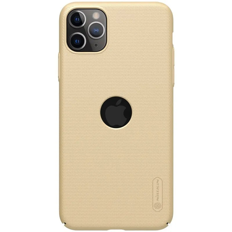 Nillkin Super Frosted Shield – dėklas Apple iPhone 11 Pro su išpjova logotipui (auksinis)