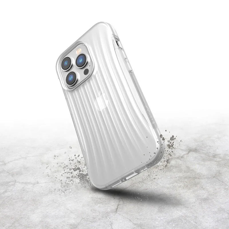 X-Doria Raptic Clutch - Biologiškai skaidus dėklas, skirtas iPhone 14 Pro (apsauga kritus iš 3m) (skaidrus)