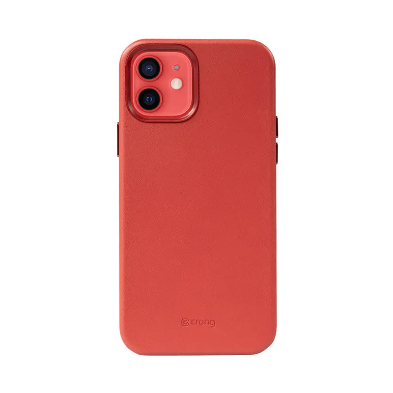 Crong Essential Cover Magnetic – „iPhone 12“ / „iPhone 12 Pro“ „MagSafe“ odinis dėklas (raudonas)