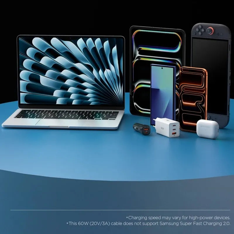 Spigen EB6010CC Essential – USB-C į USB-C laidas 60 W 1 m (rožinis)
