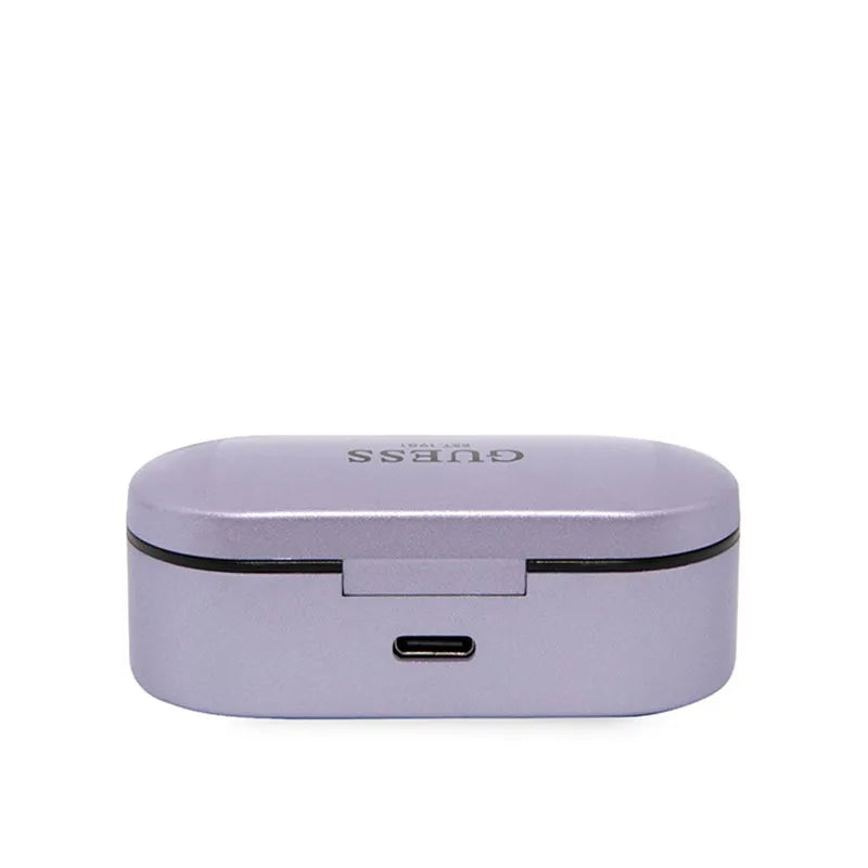 Guess belaidės ausinės BT5.0 5H – TWS ausinės + įkrovimo dėklas (violetinės)