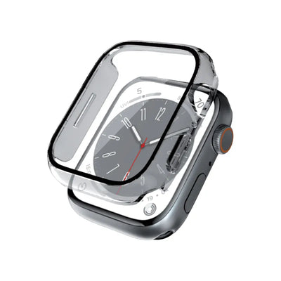 „Crong“ hibridinis laikrodžio dėklas – dėklas su stiklu, skirtas „Apple Watch 44 mm“ (skaidrus)
