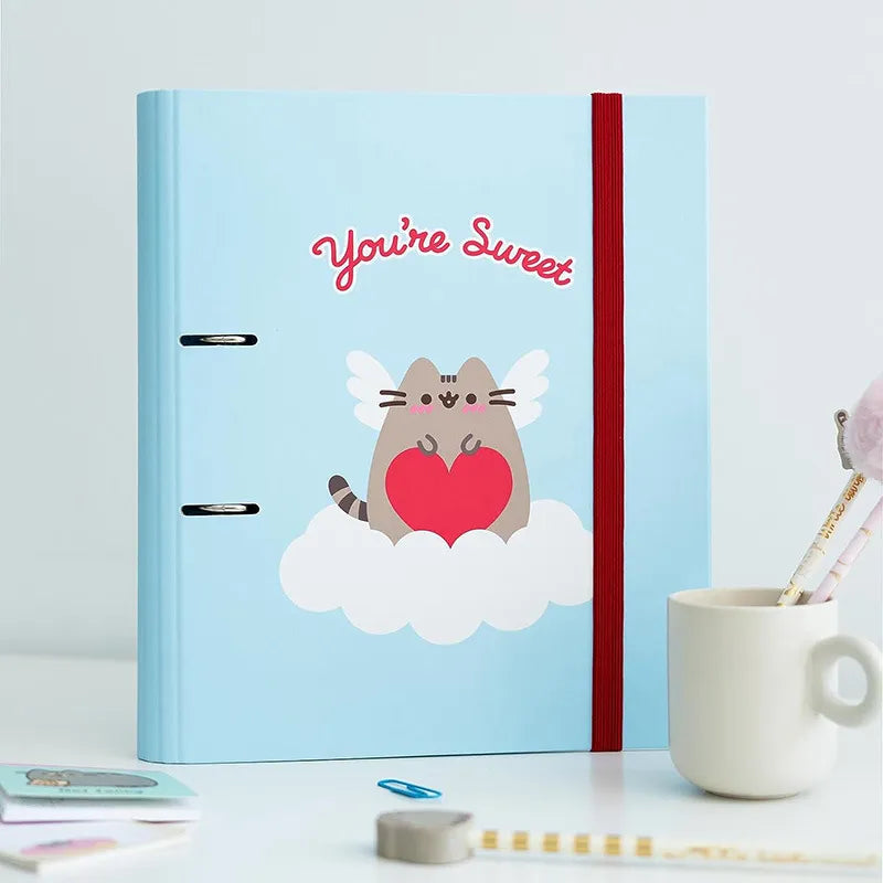 Pusheen – A4 formato segtuvas iš „Purrfect Love“ kolekcijos (2 žiedai, elastinė juostelė)