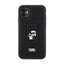Karl Lagerfeld Gripstand Saffiano Karl & Choupette Pins – dėklas iPhone 11 (juodas)