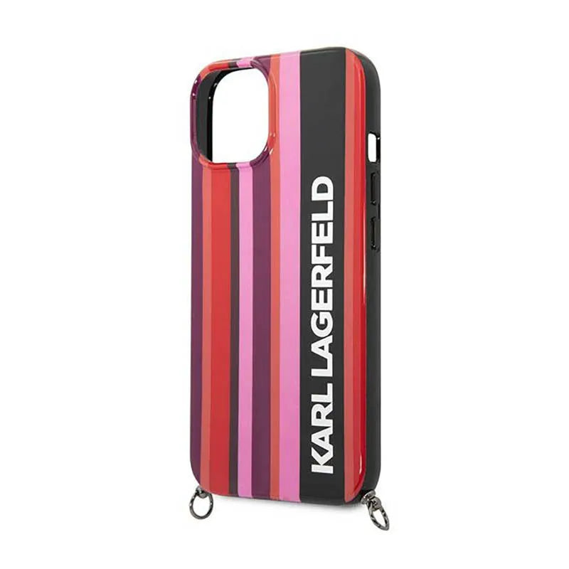Karl Lagerfeld Color Stripes Strap – dėklas iPhone 14 (rožinis)