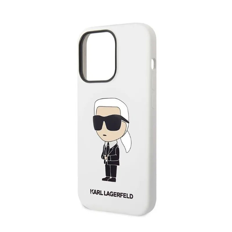 Karl Lagerfeld Silicone NFT Ikonik – dėklas iPhone 14 Pro Max (baltas)