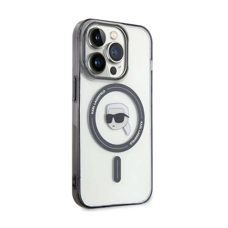 Karl Lagerfeld IML Karl Head MagSafe – dėklas iPhone 15 Pro Max (skaidrus)