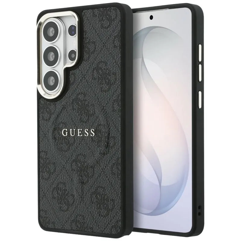 Guess 4G Embossed Ring MagSafe – dėklas Samsung Galaxy S26 Ultra telefonui (juodas)