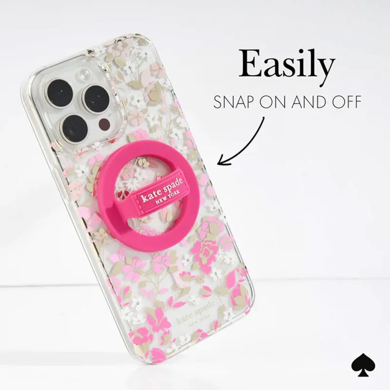 Kate Spade New York Magnetic Loop Grip – MagSafe piršto laikiklis (Pom Pom Pink)