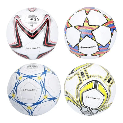Dunlop – Mini treniruočių futbolo kamuolys vaikams, 32 panelės, 2 dydis (baltas/raudonas)