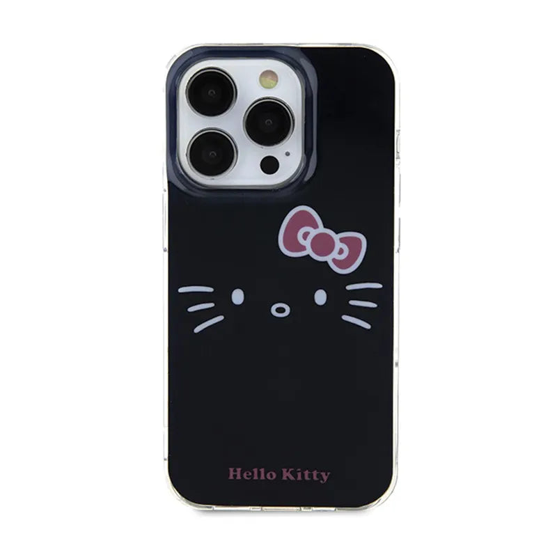 Hello Kitty IML Kitty Face dėklas, skirtas iPhone 15 Pro Max (juodas)