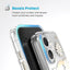 Speck Presidio Lux ClickLock & MagSafe – iPhone 16 dėklas (Sunshine Daisies / Skaidrus / Auksas)